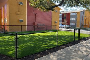 Fenced lawn area